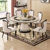 Dining Table; 6- Seater Turnable Marble Dinning Table