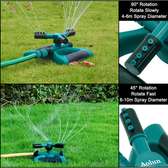 3 arm garden sprinkler with 2 spray options