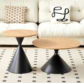 Modern Round Wooden Home Coffee Table Set