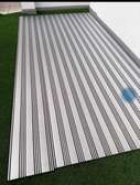 Waterproof Outdoor Rug Light Grey Black Stripes