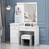 White bedroom furniture with stool and mirror