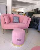 Latest pink two seater sofa/pouf/Love seat