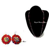Womens Red Maasai beaded jewelry set