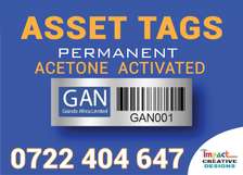 PERMANENT (ACETONE ACTIVATED) ASSET TAGS