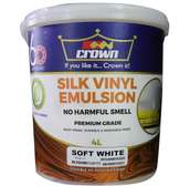 Crown Silk Vinyl Emulsion - Soft White - 4 Liters - Paint