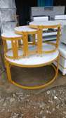 FOUR SET ROUND MARBLE TABLE