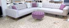 Seven seater three piece sectional couch/pouf