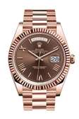 Rolex President 40mm Day-Date Rose Gold Chocolate Dial Watch