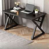 Computer Desks: Metal Stand Wood Top Computer Table