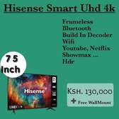 Hisense 75 Inch 4K UHD Frameless Smart LED TV