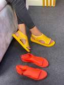 Ladies Breathable Fashion Women Sandals Open Toe Flat Orange
