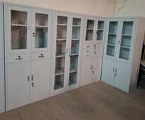 Metal Lockable Office Storage Cabinet with Glass Doors