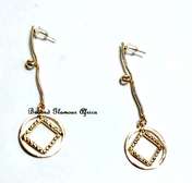 Ladies Gold Tone Dangle Loop Earrings