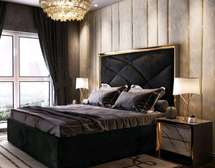 Modern king sized bed in black