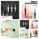 Kids battery operated toothbrush with adhesive wall mount