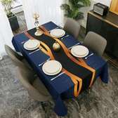 Blue waterproof dining table cloth