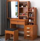 Glossy Brown Dresser Table with Storage