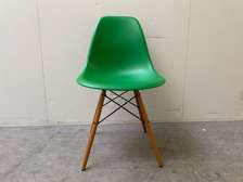green plastic Eames outdoor chair