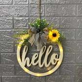 Hello sign wreath with lights