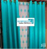 Blue Printed Sheer And Blue Linen