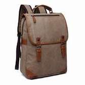CANVAS AND LEATHER LAPTOP BAG