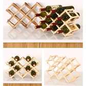 Foldable10 Slot wooden wine bottle rack