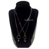Male and Female symbol silver necklace