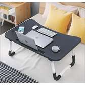 Foldable laptop desk with cup holder. Study desk