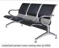 3-Seater linked visitor padded waiting chairs