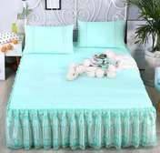 sky blue elegant bedskirt