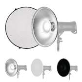 Silver 16cm Beauty Dish with grid and diffuser