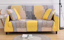 printed stretchable  yellow sofa cover
