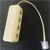 RJ11 6P4 C to 6P4 C 4 Way Modular Telephone Line Splitter