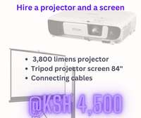 Projector and 84" screen hire
