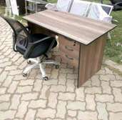 Adjustable office chair with a table