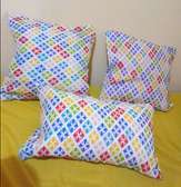 set of 3 Fibre Throw pillows - 2 square+1 mini lumbar pillow