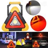 Battery powered 3 mode triangle warning light stand
