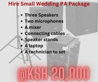 Hire a small wedding package