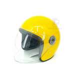 Open Face Motorcycle Helmet Retro Vintage Style, Yellow