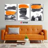 Orange and grey Wall Art 3pcs