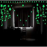 Glow In The Dark Luminous Music Note Tags Stickers