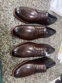 Premium John Foster Laced Leather Official Shoes Dark Brown
