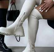 Over the knee Ribbed knit Boots