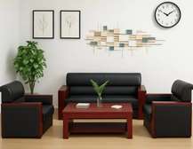 Office Sofa: Mahogany Arms Prime Office Sofa