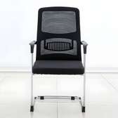 Office Chair: Black Upholstered Waiting Chair