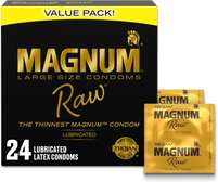 Trojan Magnum Raw Large Size Condoms - 24 Count