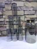 Elegant Glass Pitcher Set with 6 glasses