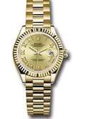 Rolex yellow gold ladies date adjust President dial