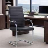 Black Leather Visitor's Waiting Chair