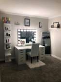 Modern Dressing mirror with lights and chair with